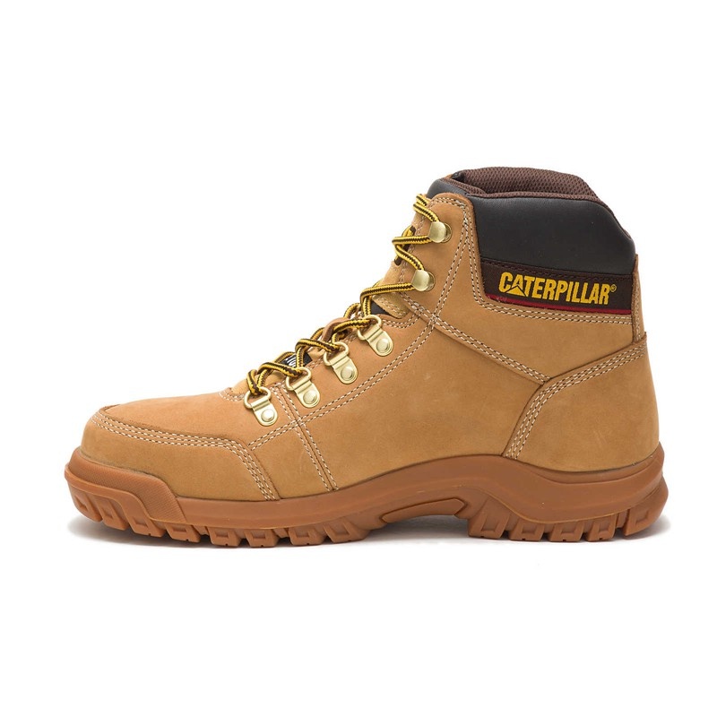 CatFootweat Outline Steel Toe Men's Work Boots Orange | 91LPWMSXG