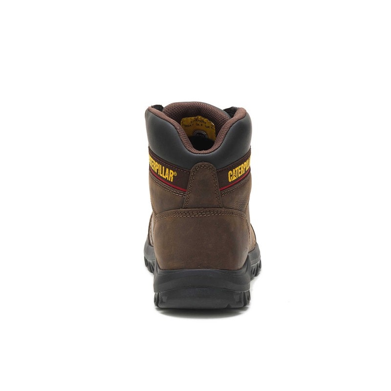 CatFootweat Outline Steel Toe Men's Work Boots Brown | 31YACOHDX