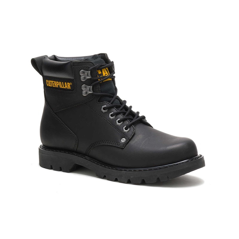 CatFootweat Second Shift Men's Work Boots Black | 51XVDGAHQ