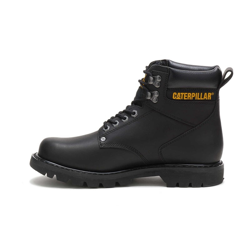 CatFootweat Second Shift Men's Work Boots Black | 51XVDGAHQ