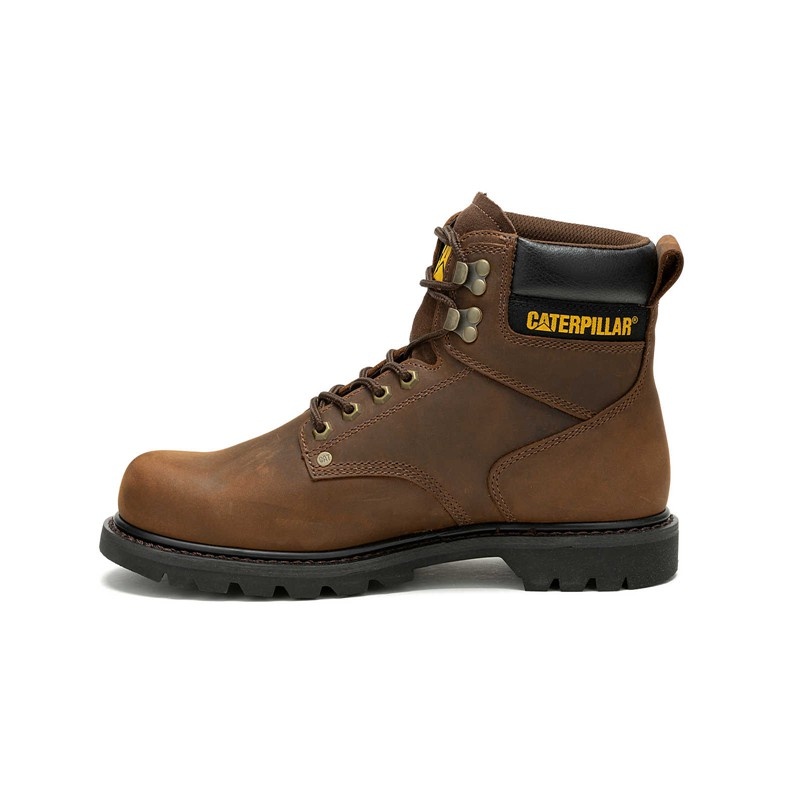 CatFootweat Second Shift Waterproof Men's Work Boots Dark Brown | 30VWNYAZE