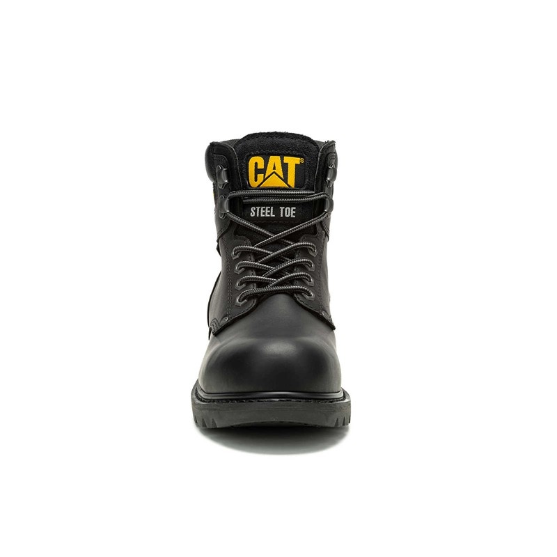 CatFootweat Second Shift Waterproof Steel Toe Men's Work Boots Black | 87WUTSFND