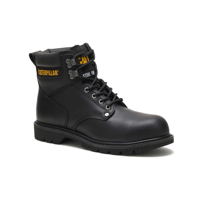 CatFootweat Steel Toe Men's Work Boots Black | 30BHCEUVT