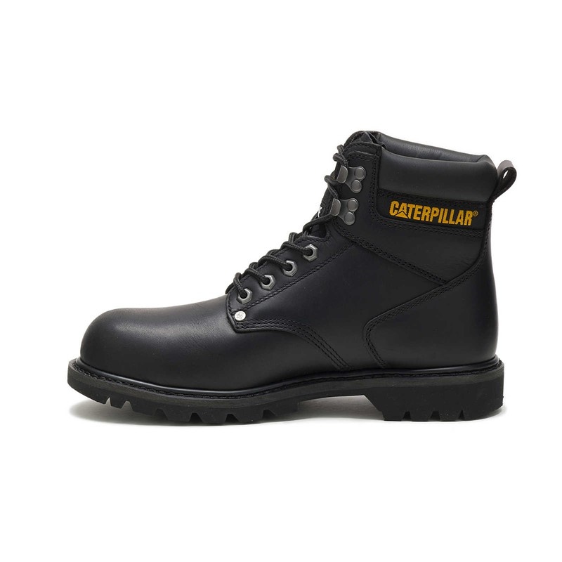 CatFootweat Steel Toe Men's Work Boots Black | 30BHCEUVT