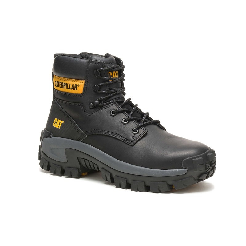 CatFootweat Steel Toe Men's Work Boots Black | 54ESTJNIA