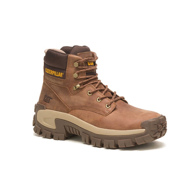 CatFootweat Steel Toe Men's Work Boots Light Brown | 56AELXCBY