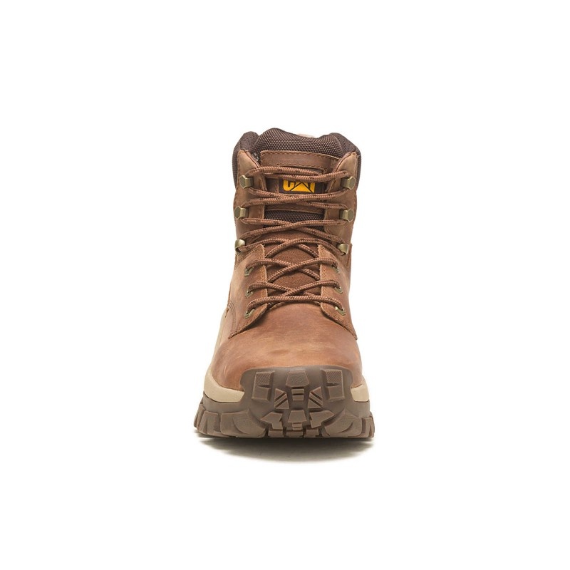 CatFootweat Steel Toe Men's Work Boots Light Brown | 56AELXCBY