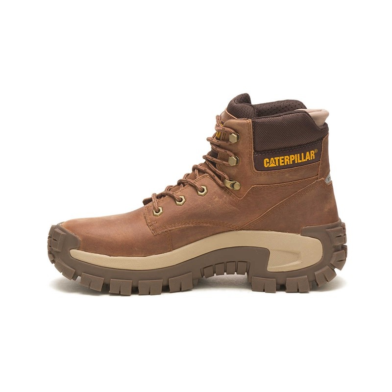 CatFootweat Steel Toe Men's Work Boots Light Brown | 56AELXCBY