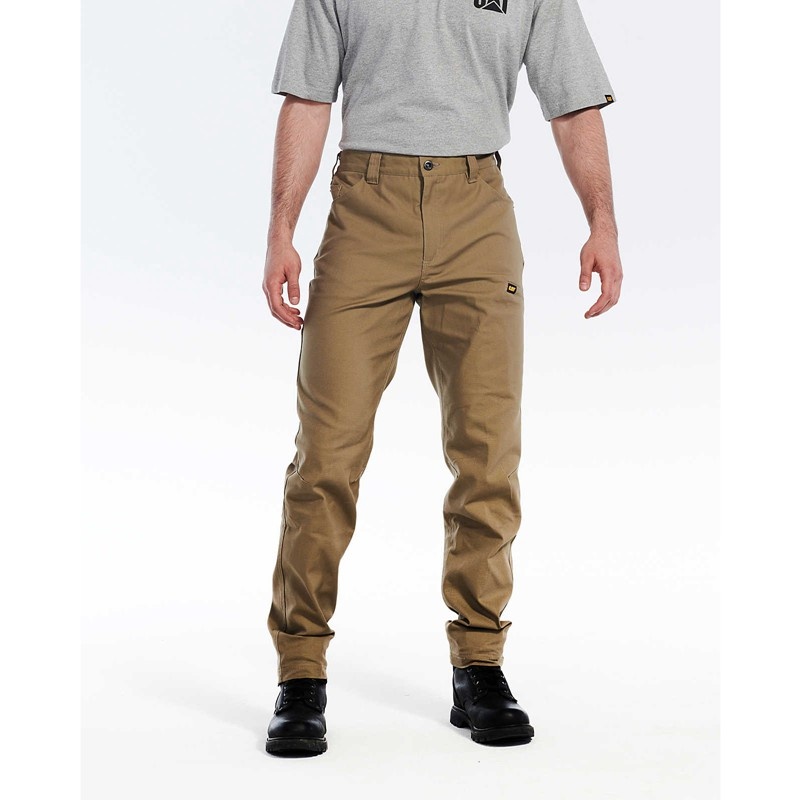 CatFootweat Stretch Canvas Utility Pant Men's Clothing Khaki | 20XQEIRVF