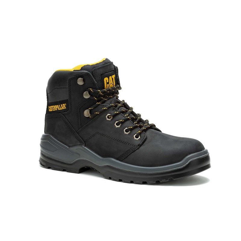 CatFootweat Striver Steel Toe Men's Work Boots Black | 70VDNCSBG