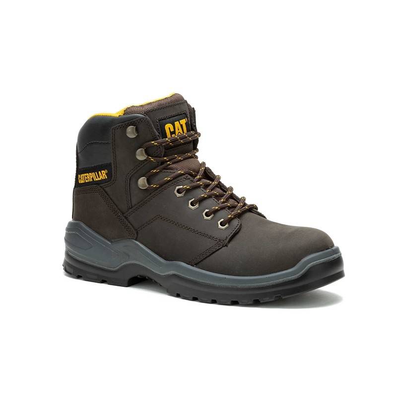 CatFootweat Striver Steel Toe Men's Work Boots Brown | 76JXICROA