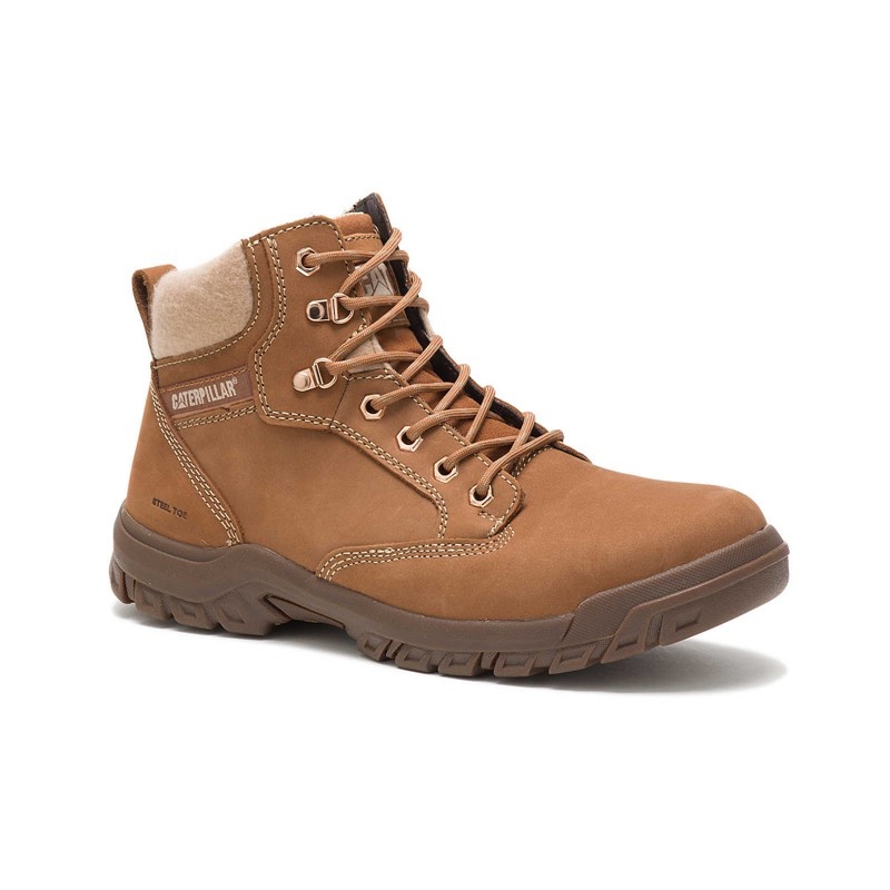 CatFootweat Tess Steel Toe Women's Boots Brown | 24GDVMKWR