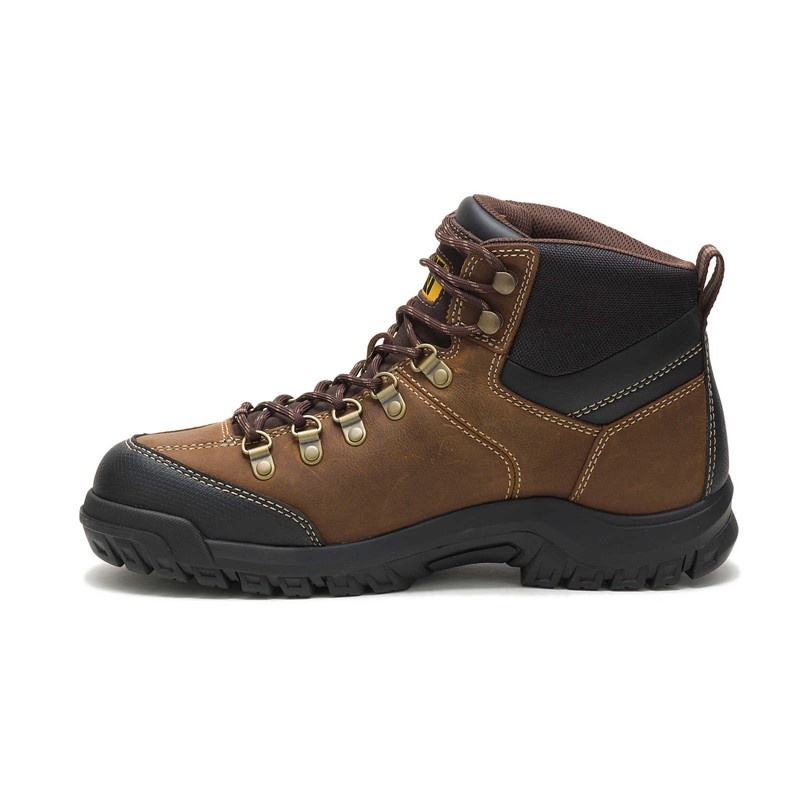 CatFootweat Threshold Waterproof Men's Work Boots Brown | 76TEKFAWP