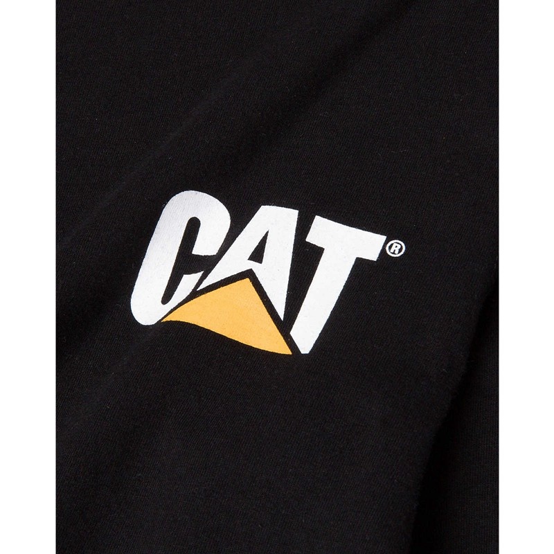 CatFootweat Trademark Banner Long Sleeve Tee Women's Workwear Black | 70EXSMRHT