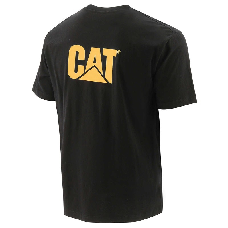 CatFootweat Trademark Pocket Tee Men's Clothing Black | 89QJCGIME