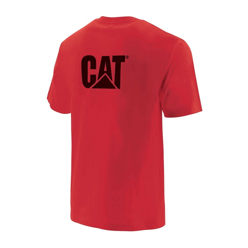 CatFootweat Trademark Pocket Tee Men's Clothing Red | 85PEZTLJM