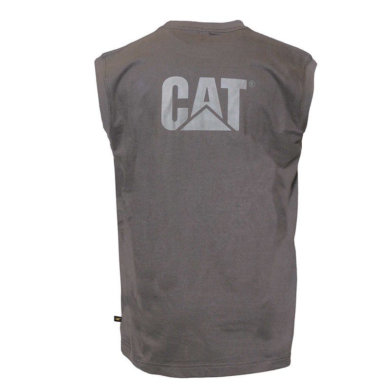 CatFootweat Trademark Sleeveless Pocket Tee Men's Clothing Dark Grey | 72OCVSDLH