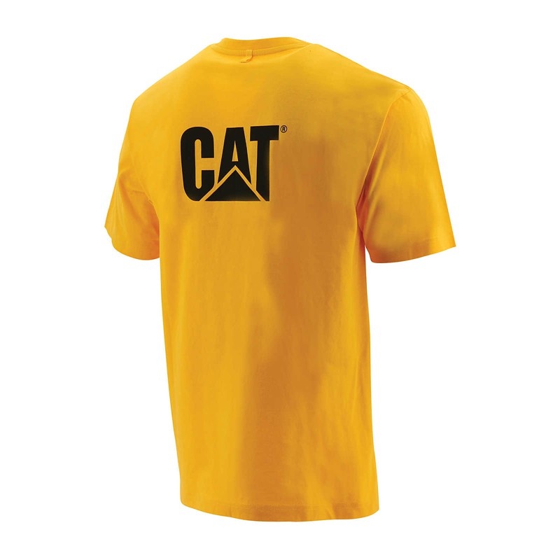 CatFootweat Trademark Tee Men's Clothing Yellow | 20AEMZNOS