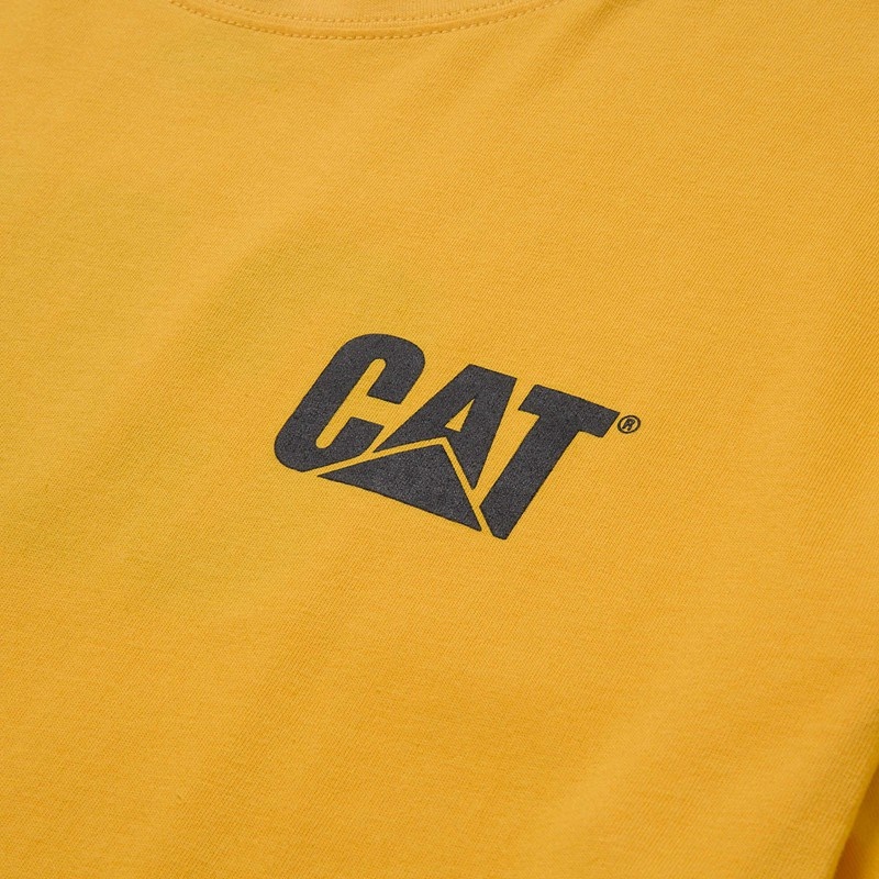 CatFootweat Trademark Tee Men's Clothing Yellow | 20AEMZNOS