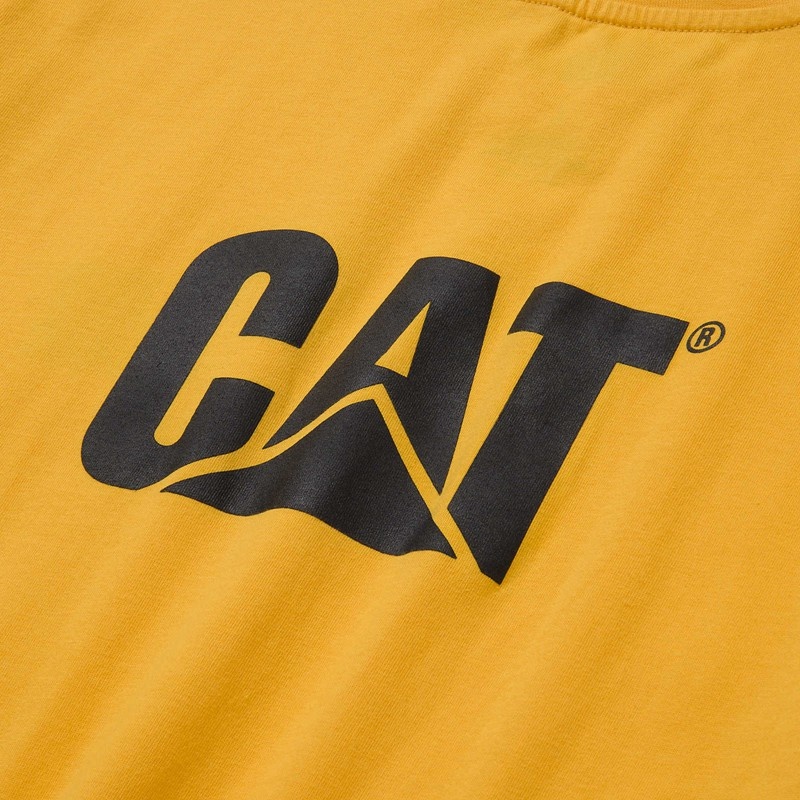 CatFootweat Trademark Tee Men's Clothing Yellow | 20AEMZNOS