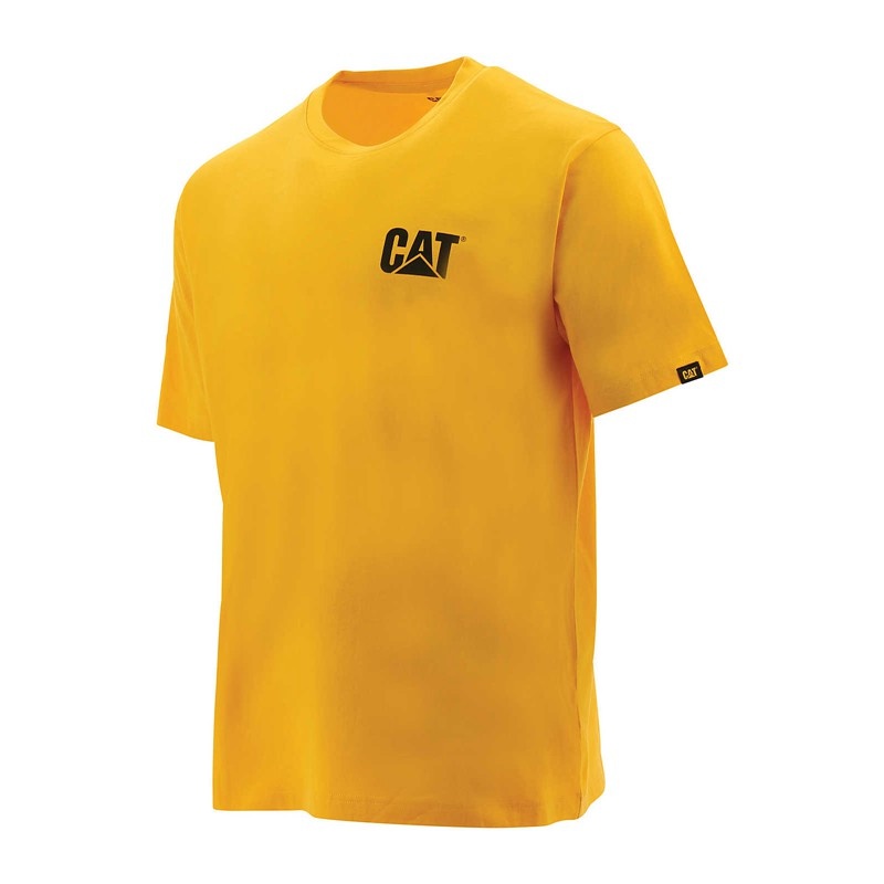 CatFootweat Trademark Tee Men\'s Clothing Yellow | 20AEMZNOS