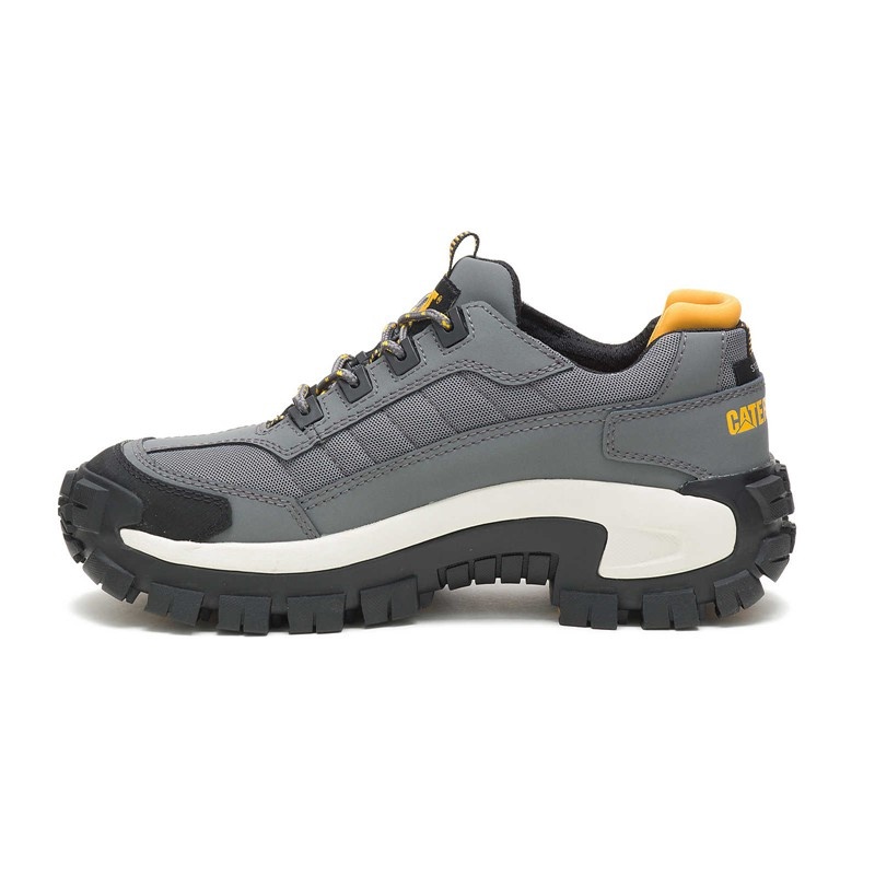 CatFootweat Works Men's Steel Toe Boots Grey | 92UXDYHIJ